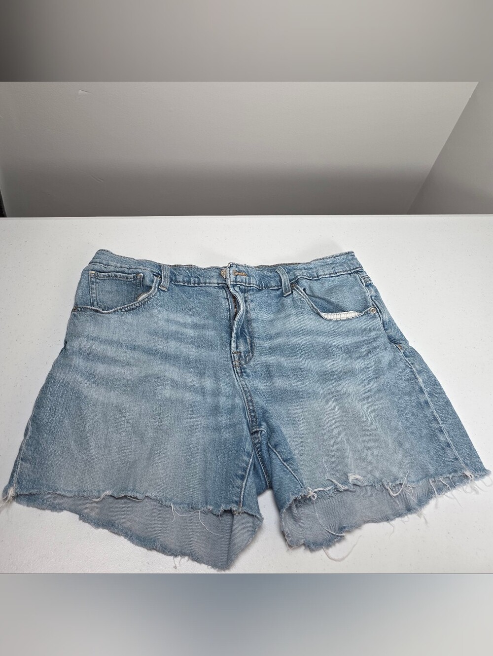GAP Light Blue Frayed Denim Shorts